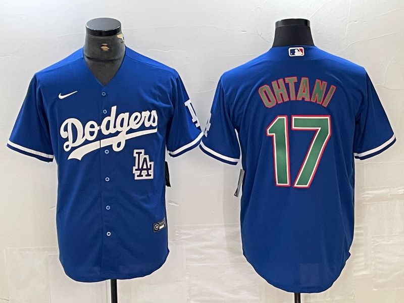 Men Los Angeles Dodgers #17 Ohtani Blue Nike Game MLB Jersey style 25